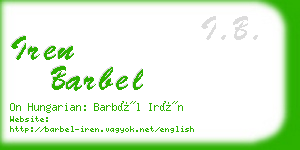 iren barbel business card